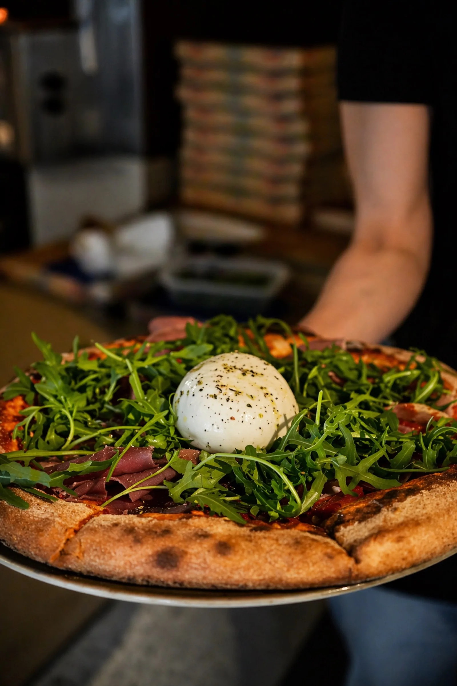 Pizza burrata — La Piazzetta, restaurant italien à Dour